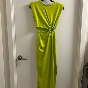 Lime Green long cutout dress - Size Small